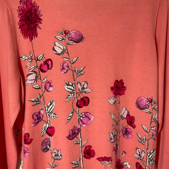 Talbots 3/4 Sleeve Floral Cardigan - Picture 10 of 13